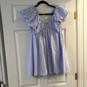 Women's Light Blue Ruffle dress